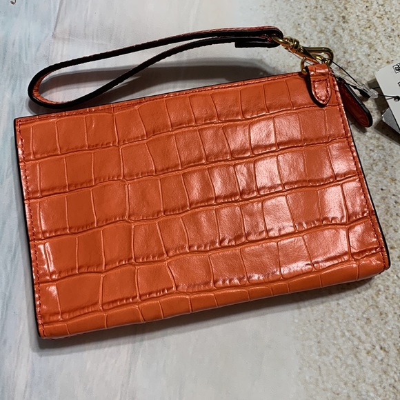 NWT Lauren Ralph Lauren Embossed Leather Small Pouch - Picture 7 of 9